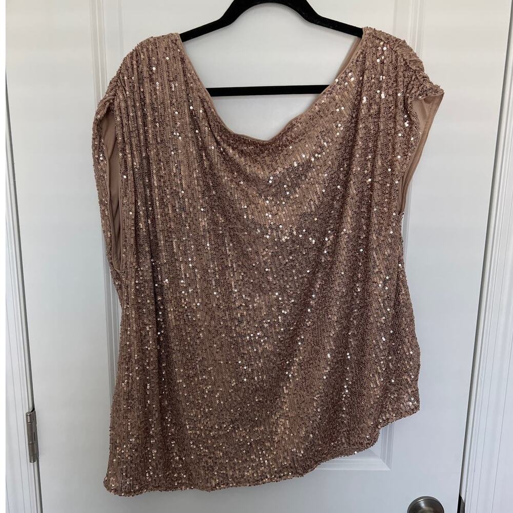 Torrid Gold Sequin Blouse